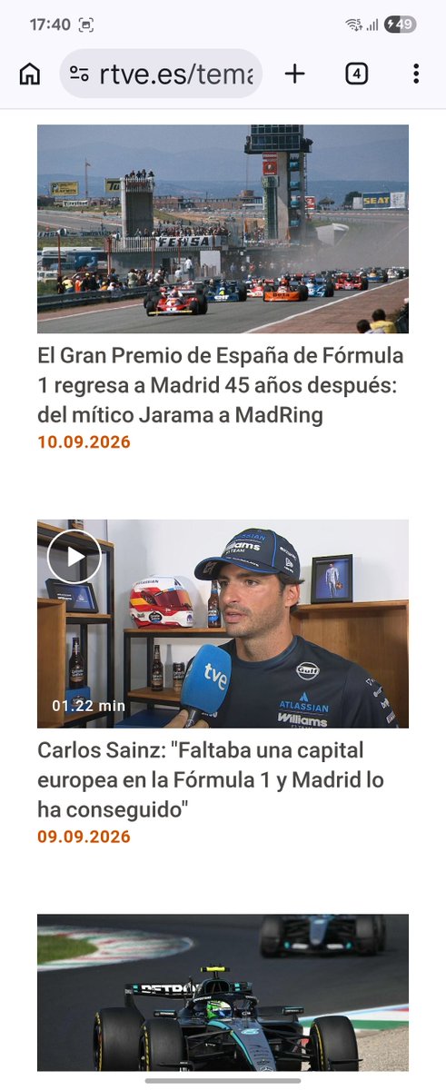 Alaia_Aizkorria's tweet photo. @IdiazAyuso Es increíble que con lo fácil que es pillar tus mentiras tus votantes continúen creyéndote, TVE no tiene los derechos de la F1 con lo que solo puede hacer breves resúmenes de un máximo de 90 segundos y solo en los informativos que es lo que ha hecho https://t.co/Rag4ZAKqZo