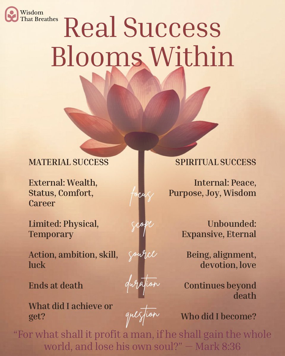 WTBFoundation's tweet photo. What if the measure of true achievement isn't what we gather, but who we become?

We look at the difference between material achievements and spiritual growth. https://t.co/1APepLhKtX
