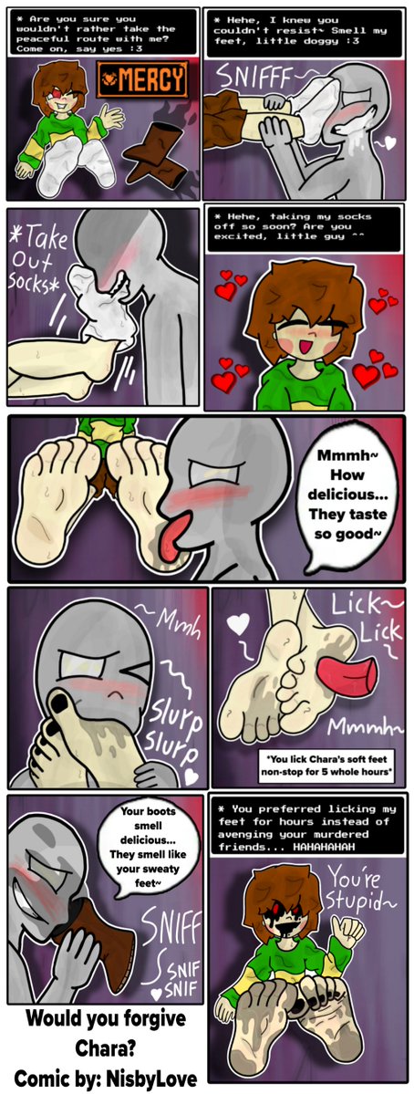 NisbyLove's tweet photo. Comic Chara Foot Worship🔥

#AdultChara #UndertaleComic #feetfetish #feetTickle #feetworshi̇p #art https://t.co/XDnM5wVytR