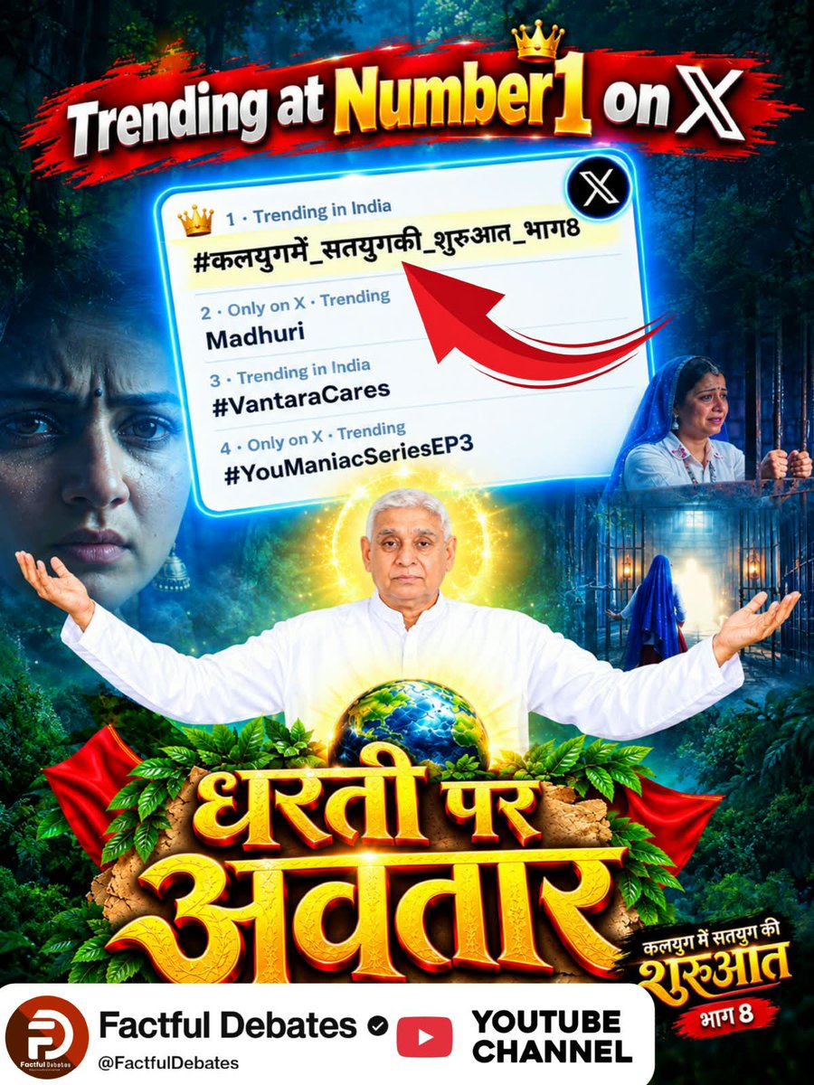 BabluDasegi7's tweet photo. #कलयुगमें_सतयुगकी_शुरुआत_भाग8 Trending at Number 1⃣ on X 
Factful Debates YouTube Channel https://t.co/D2E9K3Wkok