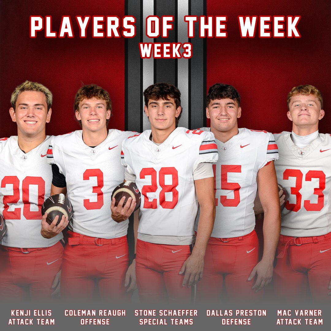 leopardfootball's tweet photo. Congratulations to our Players of the Week for Week 3!
#famiLLy #aLLin #STAYTRUE
@ToddDodgeFBcamp @dbranscom @CoachBMurdock @coachparkman93 https://t.co/beDMTjCyfI