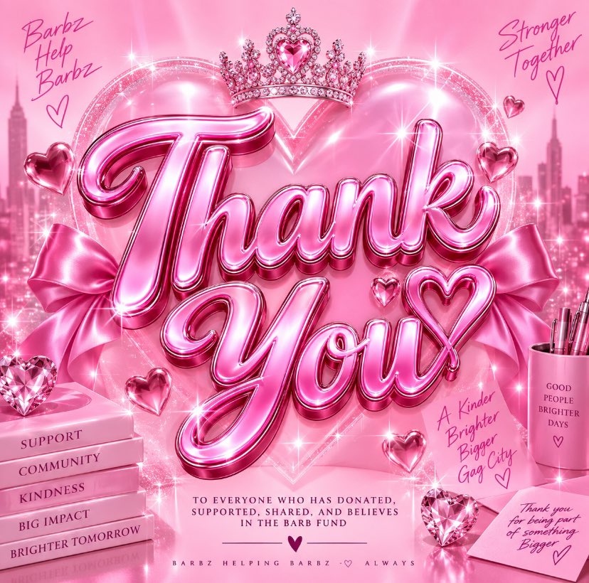 FeelTheBass86's tweet photo. The Barb Fund has already been able to assist so many Barbz with housing, food, transportation, and other essential needs

If you’re a Barb and you’re going through a difficult time or need a little assistance, please do not hesitate to message us. That is exactly what this fund was created for, Barbz helping Barbz

We are now also offering gift cards for those experiencing food insecurity or who need help with transportation

If you would like to donate and help us continue supporting Barbz in need, you can send your contribution via X Money to @gagcityresident

A HUGE thank you to every single person who has donated, shared, supported, or helped spread the word. Because of you, we’re able to continue showing up for our community