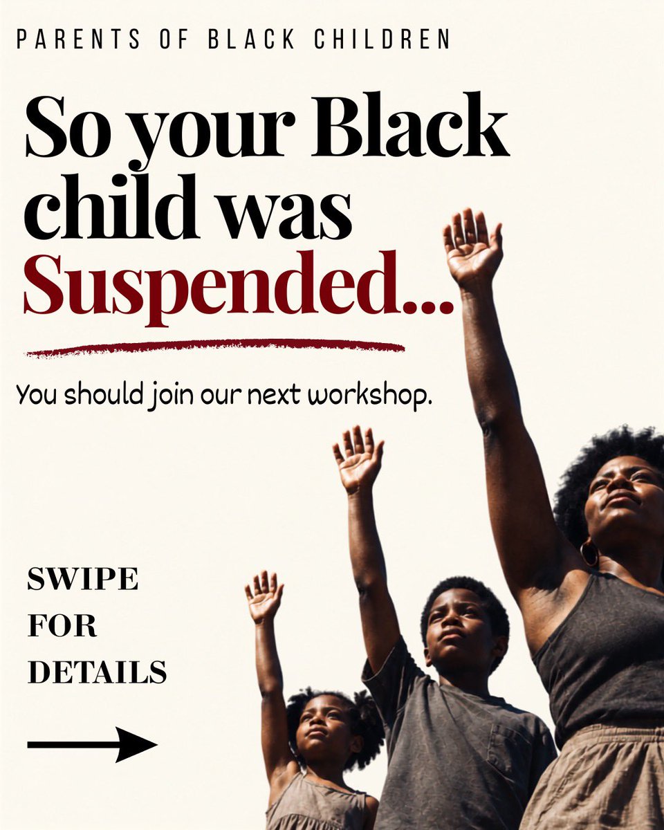 PoBCAdvocate's tweet photo. Your Child Has Rights. 

Join our free workshop to learn how to navigate suspensions, expulsions and unfair disciplinary decisions.

📅 September 17 | 6–7 PM
🔗 Register: https://t.co/AglHQTpX9Y https://t.co/B8xjTuxxdu