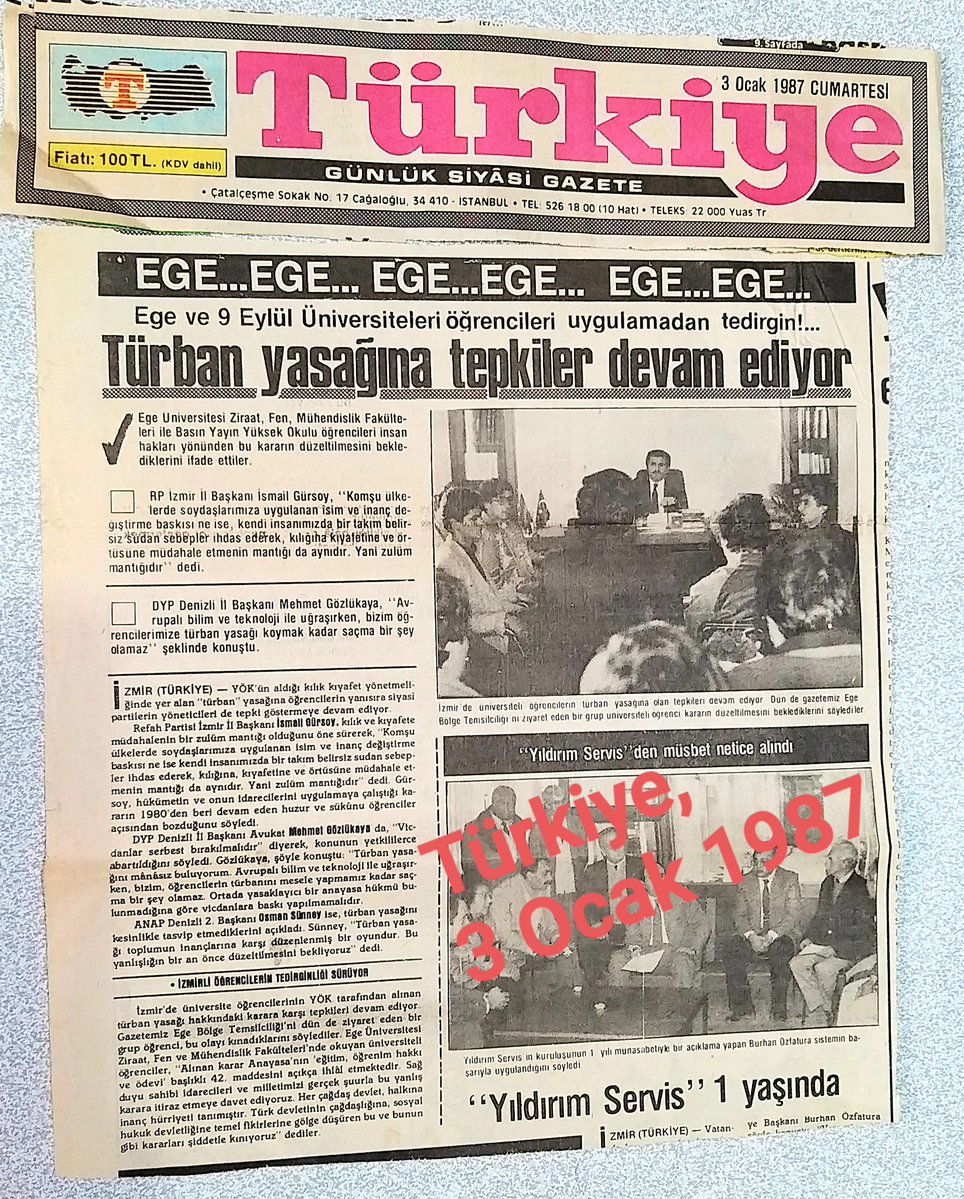 61HarunArslan's tweet photo. Türk milliyetçileri başörtüsü için ne yaptı?
Konunun #12Eylül darbesi ile ne ilgisi var?
Cevabı hemen verelim: Türk milliyetçileri başörtüsü mücadelesi için gereğini her zaman fazlasıyla yaptı; hem de darbenin elebaşı Kenan Evren Cumhurbaşkanı iken yaptı.

İşte bu gazete kupürleri #seksenler’de verilen o mücadelenin basına yansıyan küçük bir kesitini gösteriyor.

12 Eylül rejiminin üniversitelerde uyguladığı başörtüsü yasağı, yaygın bir sorun haline gelmiş ve kitlelere mal olmuştu.

"Üniversitelerde kılık kıyafet serbesttir" şeklinde bir düzenleme olmasına rağmen ve sivil bir hükümet görev başında olmasına rağmen 12 Eylül darbe idaresinin vesayeti 1980’ler boyunca devam etmişti.

İşte o dönemde milliyetçiler/ülkücüler daha genel tanımıyla Türk milliyetçileri, bu soruna asla kayıtsız kalmadı. Yeri geldi eylemlere destek oldu, yeri geldi üniversite idareleri ve yasakçı hocalara isyan bayrağı açtı ve yeri geldi dönemine göre oldukça cesur bildiriler yayımladı.

Bir kısım cemaatler ilerde devlet kademelerinde yer alma planları ve fişlenme korkuları nedeniyle başörtüsü zulmüne yeterince ve gereğince ses çıkarmazken, Türk milliyetçileri/ülkücüler fişlenmeyi göze alarak cesurca el yükseltmekten ve ses yükseltmekten asla çekinmedi.

Türk milliyetçileri, yeri geldi basın üzerinden 12 Eylül darbesinin elebaşı Kenan Evren'in Cumhurbaşkanı olduğu; darbe vesayetinin, devlet kurumlarında, YÖK'te ve üniversitelerde hüküm sürdüğü bir dönemde, başörtüsü yasağı kararı alanlara "...alınan karar Bulgar zulmüne eşittir!" diyerek cesurca meydan okudu.

Gençler bilemeyebilir, sözde medeni dünyanın gözleri önünde 1984'ten itibaren Bulgaristan'daki Türklere yönelik büyük bir zulüm başlatılmıştı. Komünist Todor Jivkov liderliğindeki Bulgaristan, Türklerin isimlerini zorla değiştiriyor, değiştirmeyenlerin mallarına ve mülklerine el koyuyor, Türkiye'ye göçe zorluyor, Türkleri doğup büyüdükleri yurtlarından sürgüne ve kıyıma tabi tutuyorlardı.

Türk milliyetçileri işte o zamanlarda hem Bulgar zulmüne hem de başörtüsü zulmüne açıkça isyan etmiştir.
Başörtüsü mücadelesini tekeline almak isteyen ve sorunu siyasallaştıran çevreler, başörtüsü yasağı konusunda Türk milliyetçilerinin mücadelesini ve çabalarını genelde görmezden gelmişlerdir.

Oysa Türk milliyetçileri, inançlarının gereği olmasının yanında, aynı zamanda bireysel bir hak ve özgürlük konusu, bir insan hakkı konusu olan başörtüsünün serbest olmasını ve genelde de üniversitelerde kılık kıyafet serbestisini sonuna kadar savunmuştur. Bu mücadeleyi yaparken de başı açık kızlarımızı ve kadınlarımızı incitmemiş, kırmamış ve asla ötekileştirmemiştir.

Üzerinden 46 yıl geçen 12 Eylül darbesini hemen herkesin lanetlediğine şahit oluyoruz, bu memnuniyet verici ancak bugün için rutin bir lanetlemedir.
Daha anlamlı ve değerli olan, darbecilere hüküm sürdükleri dönemde karşı çıkabilmektir.

Daha önemli olan Ozan Arif ağabey gibi cesurca haykırmaktır:

“Hiç bakmadım zalimlerin çapına,
Kafa tuttum, karşı koydum topuna,
Yalnız hakikatin, Hakk’ın ipine,
Sarıla sarıla geçti bu ömrüm.”

12 Eylül darbecilerinin başı Kenan Evren'in Cumhurbaşkanı olduğu, askeri vesayetin devlet idaresinde h��küm sürdüğü bir dönemde, başörtüsü yasağı için "...alınan karar, Bulgar zulmüne eşittir!" diyerek darbecilere o günlerde meydan okuyan asil, cesur ve yiğit Türk milliyetçilerine bin selam olsun.🇹🇷

12 Eylül darbesine ve tüm darbelere lanet olsun.