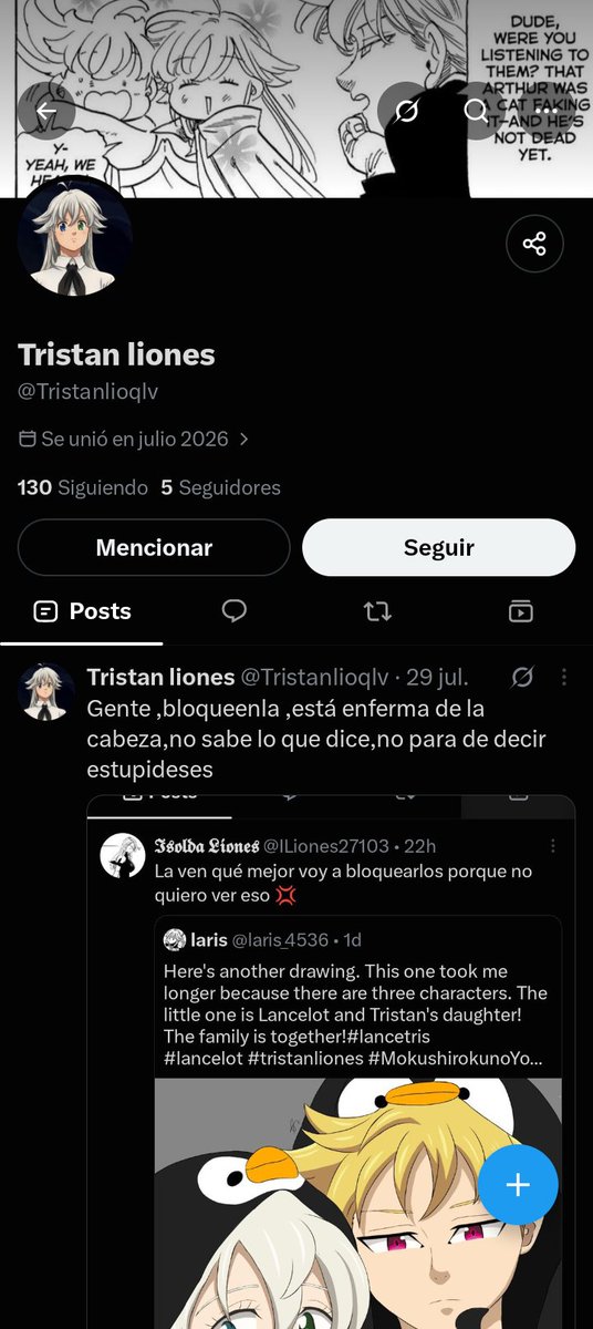 Isayeliodfrd's tweet photo. Verdad este tristan es demasiado malo tengan cuidado mi madre no soporta un hombre así gracias a Dios mi padre no es malo con ella la trata como se merece y la quiere @TristanLioum @IsoldaLionfr los quiero mamá y papá 🥹 https://t.co/j72Bd5Bzmd