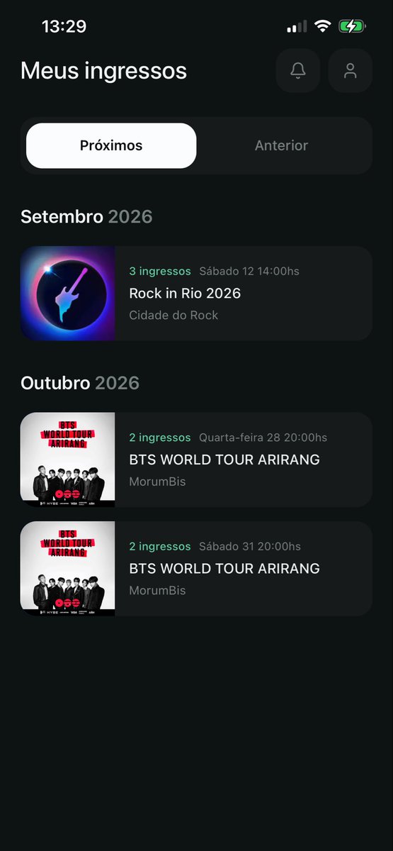 Gaby_vicmy's tweet photo. gente, estou repassando Ingressos pro Rock in Rio / Card  3 ingressos - 2x meia e 1 inteira ( 12/09 ) Amanhã 

800,0 inteira - 350,0 meia 

Sou calejada em shows. Golpista nem tenta ‼️

Wtt; 21 988711504 Gabrielly 👍🏻

Tags; repasso, card, sábado, #Rockinrio2026 https://t.co/tsSQwQq7SP