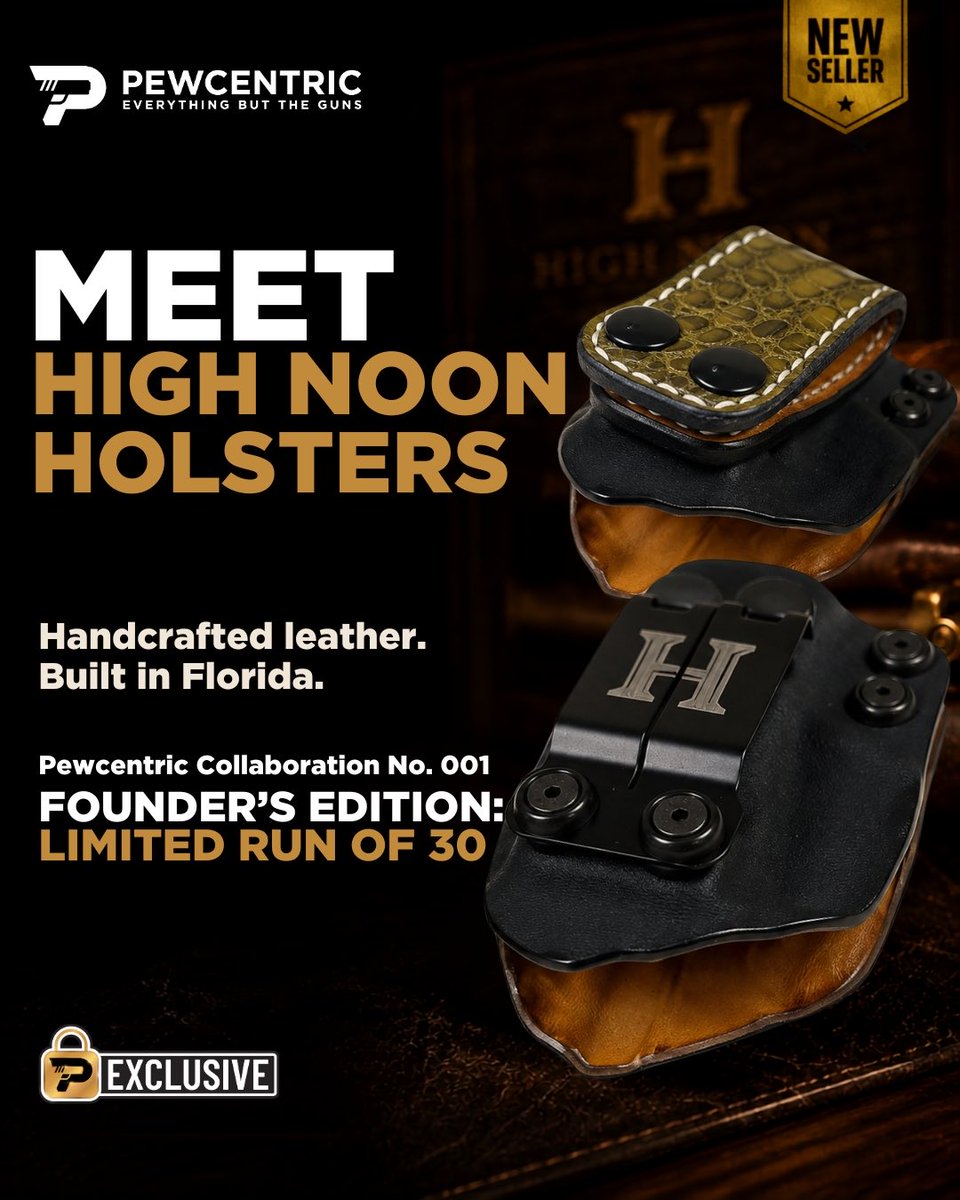 pewcentric's tweet photo. Pewcentric’s first limited-edition collaboration. 🔥

Pewcentric x High Noon Holsters
Founder’s Edition • Only 30 made.

Available exclusively on Pewcentric.

👉 https://t.co/ergBzi1m9L

#Pewcentric #HighNoonHolsters #LimitedEdition https://t.co/TYdd0LCOQF
