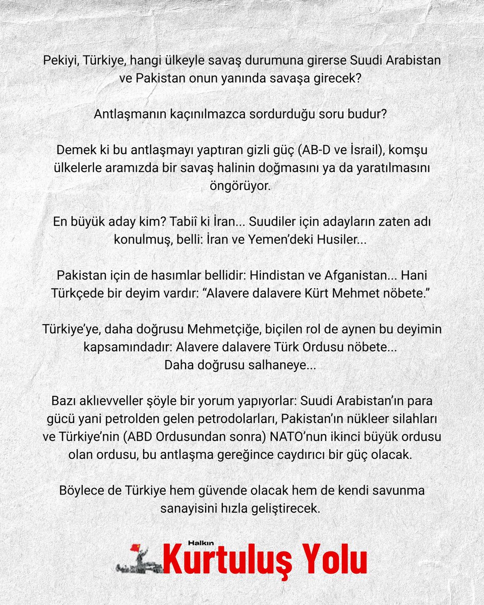 kurtulusyolugz's tweet photo. 214. sayımızda HKP Genel Başkanı Mustafa Şahbaz, “Mekke Paktı Antlaşması”nı tüm detaylarıyla birlikte açıklıyor.

Yazının devamına ve Kurtuluş Yolu Gazetemizin 214. sayısının tamamına erişmek için bio kısmında bulunan linki ziyaret edebilirsiniz. https://t.co/hIlicT55vN