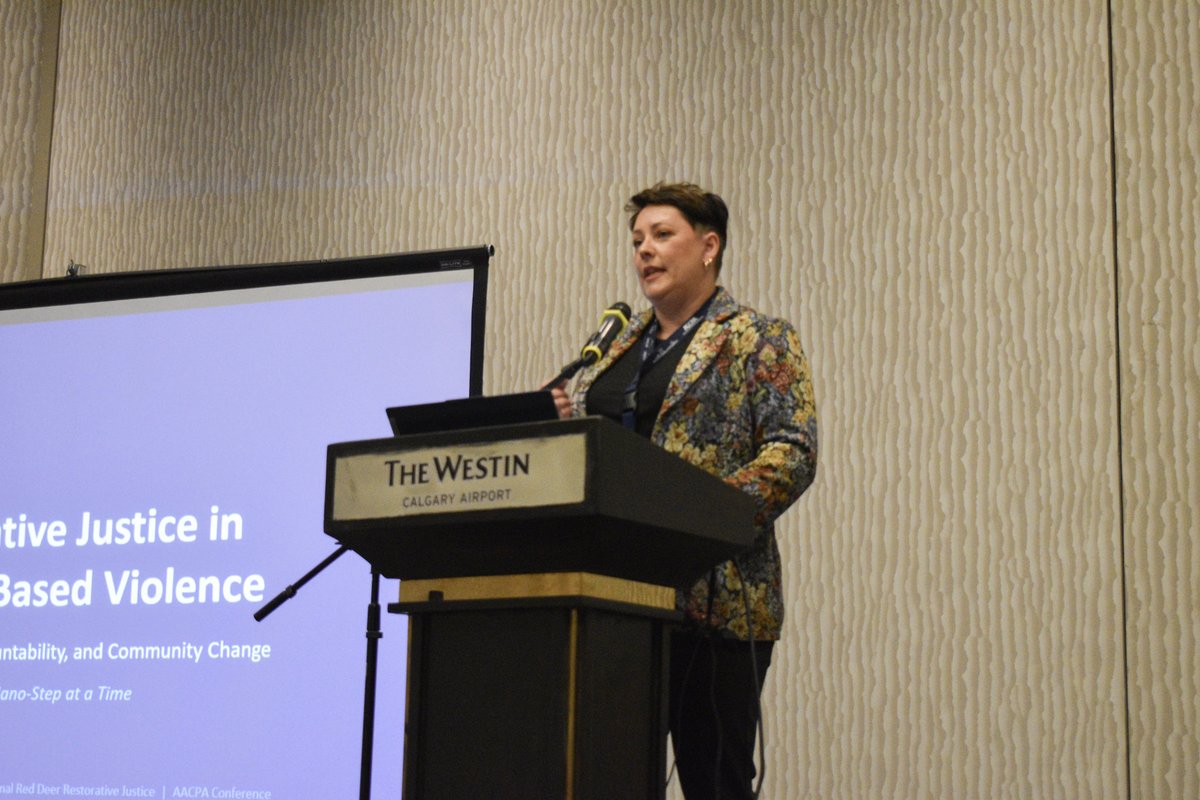 ABcrimeprevent's tweet photo. #ACCPACONFERENCE2026 RECAP: GENDER-BASED VIOLENCE

“Restorative Justice in Gender-Based Violence: Building Safety, Accountability, and Community Change One Nano-Step at a Time”

PRESENTER: Jo Phillips, Regional Red Deer Restorative Justice Society https://t.co/sw7i3GGvyG