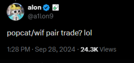 pret0henrique's tweet photo. Alon talked about this 2 years ago and now it's possible, Popcat/WIF pair

CA: 4Cb9zmJgksy5pwWn8BwXaUPGmhThyasQHa3U7BkG9drk https://t.co/T3fG2UQY92
