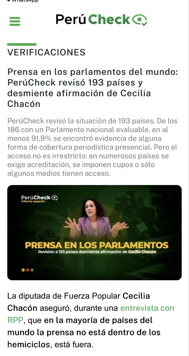 renatocanales's tweet photo. Resulta realmente indignante que congresistas se dediquen a decir tantas ligerezas y falsedades que, investigaciones como las de PerúCheck, resultan imprescindibles. Felicitaciones @ConsejodePrensa https://t.co/zH0Vth69EY
