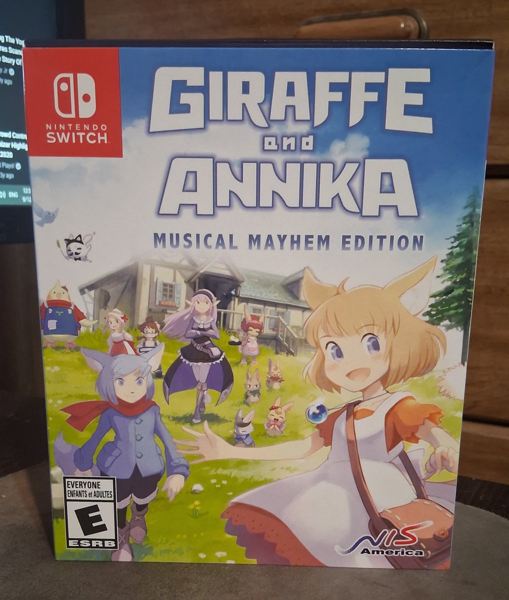 ReddMcKnight's tweet photo. I'm back with a new hashtag! #SwitchItUpSaturday! For this first #SIUS, I have Giraffe and Annika: Musical Mayhem Edition! It comes with the Soundtrack, Art Book, 3 Patch Set, and a Collector's Box! The artwork gives me a Tail Concerto vibe! https://t.co/InNg20eYXL