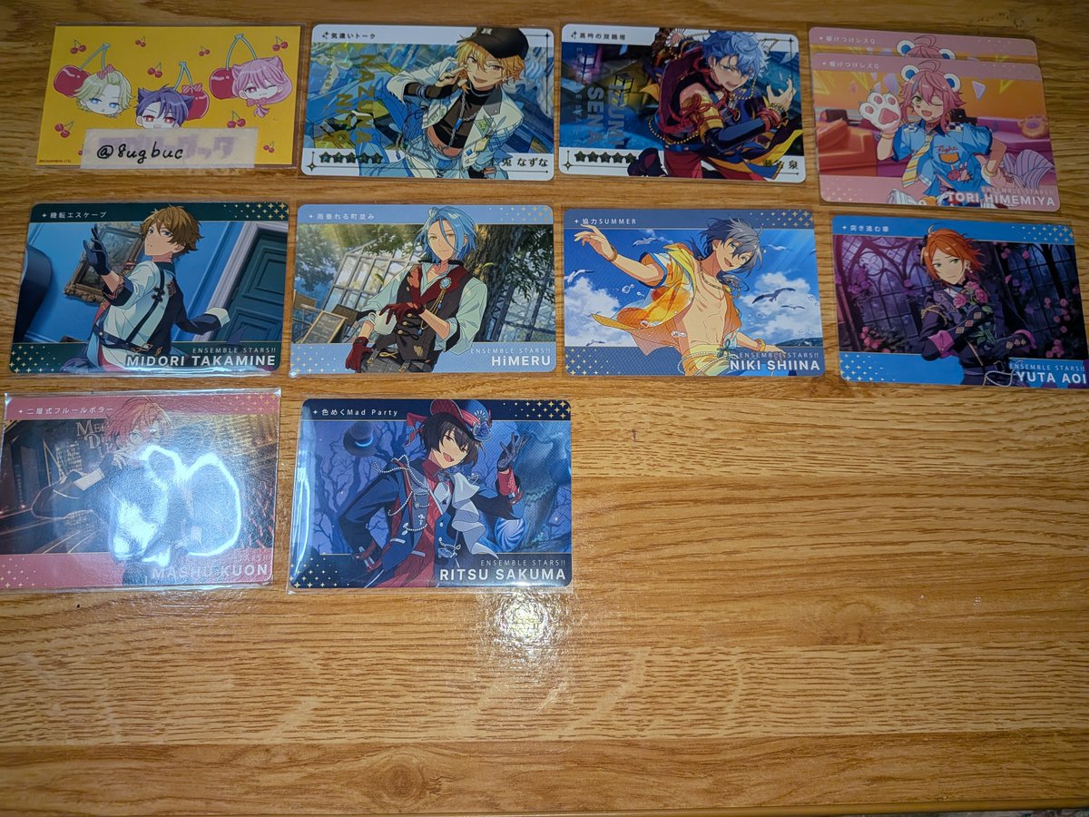8ugbuc's tweet photo. あんスタ　交換　カードダス　Cardass　Vol.1　Vol.2

譲→レア:なずな 泉 スバル ユメ
ノーマル:桃李×2 翠 HiMERU ニキ ゆうた 舞珠 凛月 真 真緒 一彩 零 薫 夏目 宙ユメ

求→司 つむぎ こはく エス カンナ 維吹 斑 望見 チトセ
（優先度は画像3にて)
⬇️ https://t.co/zHG9HAloz5