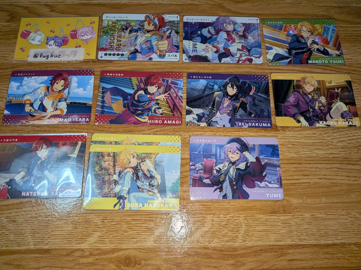 8ugbuc's tweet photo. あんスタ　交換　カードダス　Cardass　Vol.1　Vol.2

譲→レア:なずな 泉 スバル ユメ
ノーマル:桃李×2 翠 HiMERU ニキ ゆうた 舞珠 凛月 真 真緒 一彩 零 薫 夏目 宙ユメ

求→司 つむぎ こはく エス カンナ 維吹 斑 望見 チトセ
（優先度は画像3にて)
⬇️ https://t.co/zHG9HAloz5