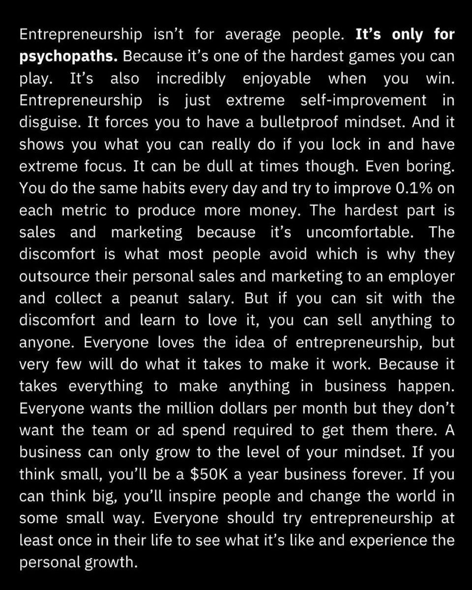 jayfromsandiego's tweet photo. Entrepreneurship isn’t for average people. https://t.co/P3doGVkFIm