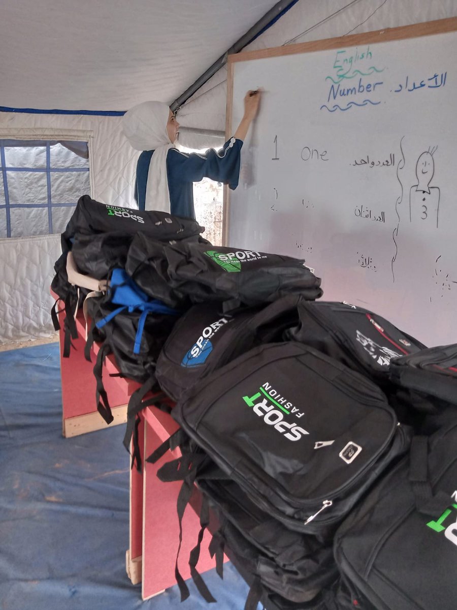 Lawyer_Animal1's tweet photo. It has already been a week since the opening of the Jenna School. During this time, we distributed pens, notebooks, and school bags to the students, and the children have gradually begun to settle into their classes and interact with their teachers.

The teachers are working on grounding the children in the fundamentals of reading and writing, teaching them letters and numbers in both Arabic and English, as well as how to form simple sentences by identifying and naming the objects around them.

It is a great start, and one that holds great hope for the children. Thanks again to everyone who has worked tirelessly and donated time and money to make the Jenna School a reality.

We must ensure that the Jenna School succeeds and we turn to you to cover the running costs and a daily snack for the children.
We need you to share in our work and commit by fundraising and donating regularly.

With optimism and gratitude.

https://t.co/vdiNxQiEJv