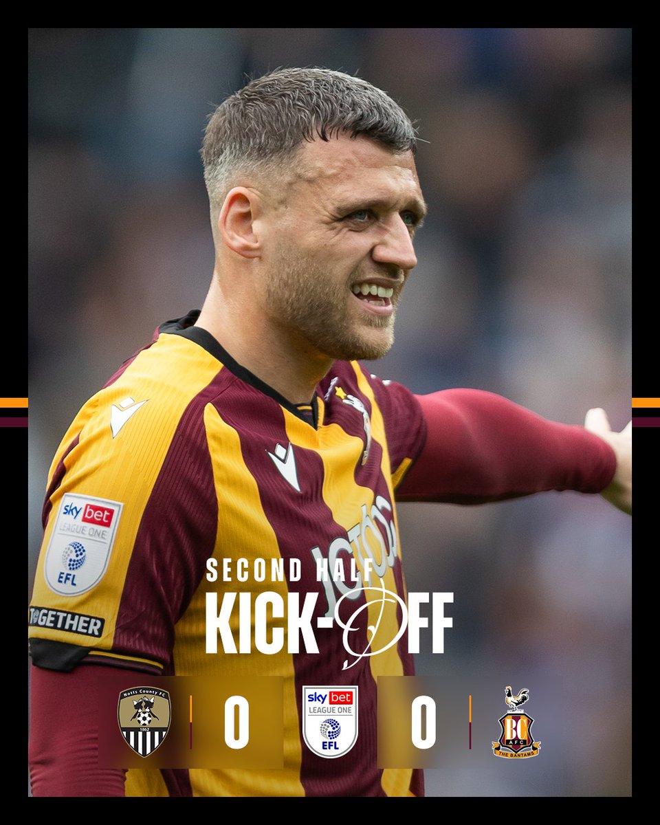 officialbantams's tweet photo. The action resumes in Nottingham. 💪

#BCAFC | #NOTvBRA https://t.co/fck7MOajAH