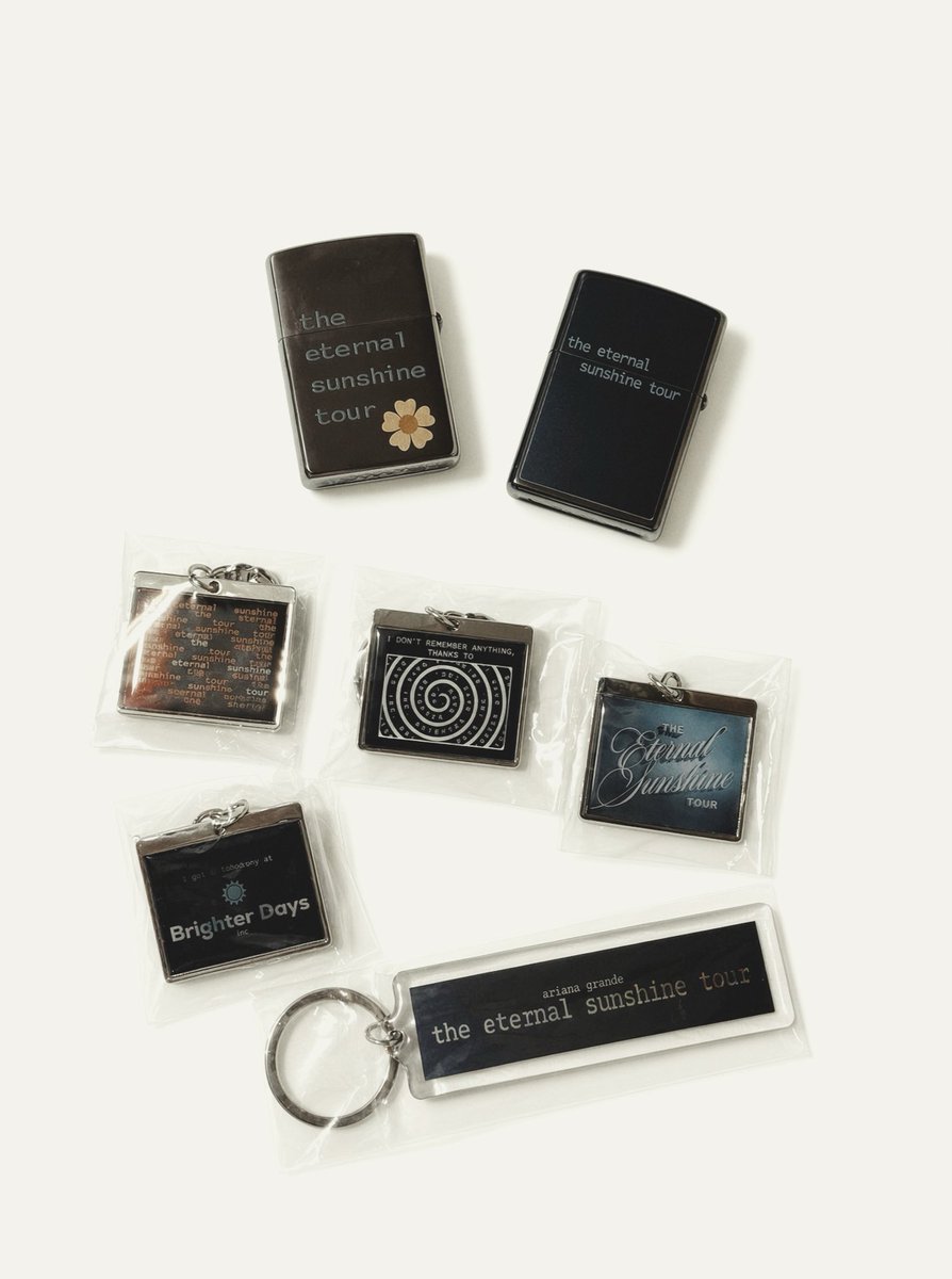 _positions__'s tweet photo. the eternal sunshine tour lighters and keychains https://t.co/U1n9qkqRBi