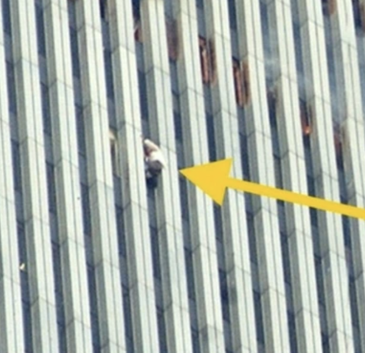 DrewPavlou's tweet photo. One of the saddest 9/11 stories I've read about.

A man on the West Side of the North Tower tried to climb down the side of the building using a technique known as a ''chimney climb.'' 

He managed to scale down 9 floors over the course of 30-40 minutes. He went down from the 94th floor to the 85th floor but was knocked off when the South Tower collapsed.

Indomitable human spirit. I wish we knew his name.
