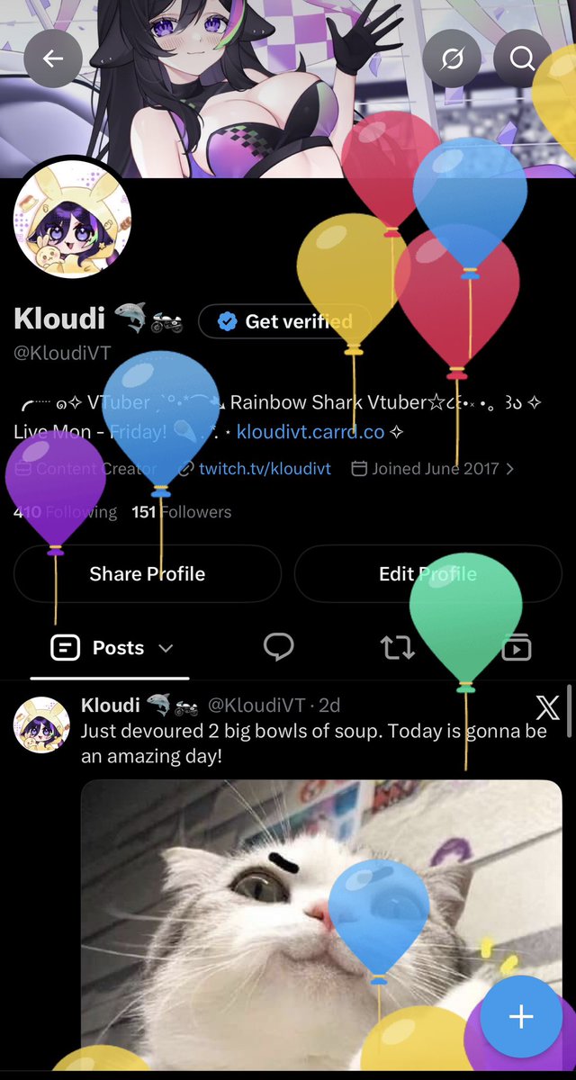 KloudiVT's tweet photo. Oooo balloons!💜 https://t.co/heTJ4RF48T