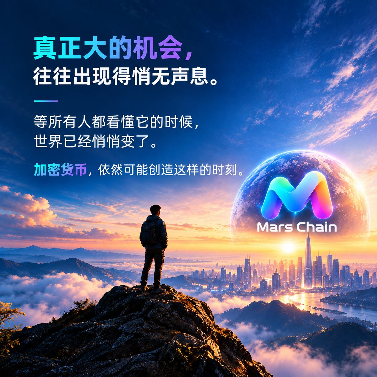 MarsChain_178's tweet photo. 真正大的机会，
往往出现得悄无声息。

等所有人都看懂它的时候，
世界已经悄悄变了。

加密货币，依然可能创造这样的时刻。 https://t.co/XsSsuU1qkw