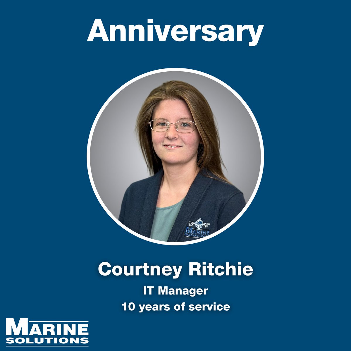soulemma7077's tweet photo. For a decade, Courtney has been a valued member of our team, contributing her experience and commitment to the work we do. We’re grateful for all she has brought to Marine Solutions over the years and look forward to celebrating many more milestones together! https://t.co/WizXVGrrue