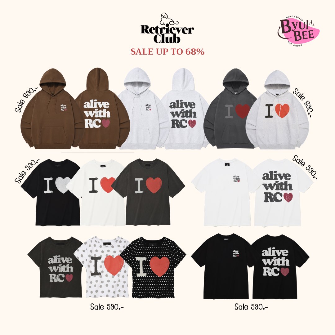 Byulbee_shop's tweet photo. 𑣲⋆🦮Retriever club Sale up to 73%
มัดรวมเสื้อยืด sweater และ hoodie ลดฉ่ำๆ
ปกติแค่เสื้อยืดตัวละพัน++ ลดแบบคุ้มมาก🔥

ㅡ ราคาเริ่มต้น 590.- (มัดจำ 100)
🚢รอของประมาณ 4 วีคหลังเว็บจัดส่ง

🛒สั่งซื้อ/สอบถามทัก dm ได้เลยค่ะ🫶🏻
#บยอลบีพรี #พรีเกาหลี #กดเว็บเกาหลี https://t.co/lBJWITNdn8