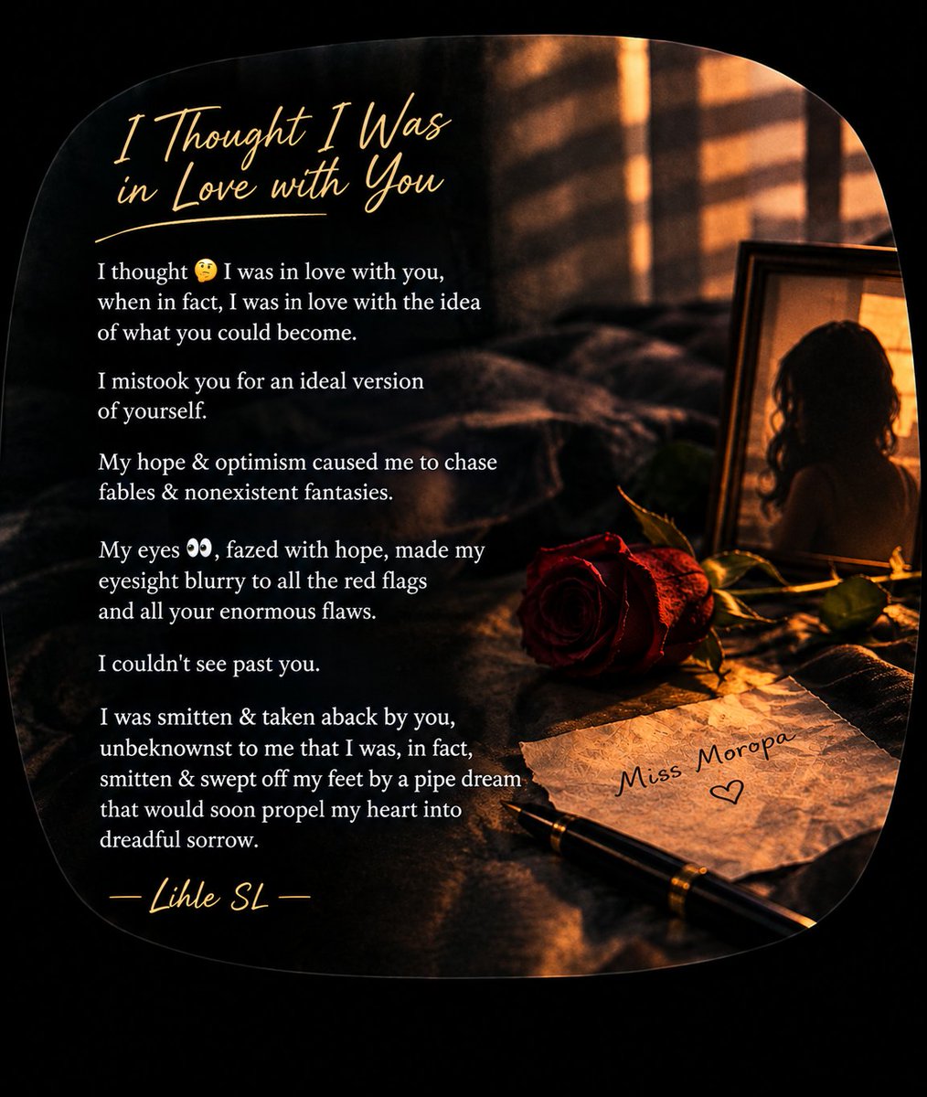 LihleSL's tweet photo. A poem about idealization, red flags, heartbreak, and the painful realization that hope can sometimes make us overlook reality.
Read more of my poetry in The Virtual Diary  my free poetry e-book.
https://t.co/bzDQgKouTn

#Poetry #PoetryCommunity https://t.co/tD7vcmxhQf