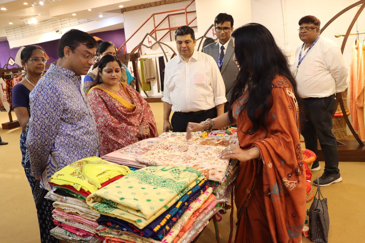 TexMinIndia's tweet photo. ‘Designer Atelier’ Exhibition-cum-Sale showcasing India’s rich textile heritage, traditional craftsmanship and contemporary designs is being held from 12th September to 1st October 2026 at Central Cottage Industries Emporium, Janpath, New Delhi.

The exhibition was inaugurated today by Shri Akhilesh Kumar, DDG (Textiles) and Chairman, CCIC, and Shri Bimal Gopalachari, Managing Director, CCIC, in the presence of senior officials and dignitaries. Explore exquisite handloom weaves, traditional prints, indigenous craftsmanship and contemporary designer collections, while supporting India’s weavers, artisans and craft communities.

#DesignerAtelier #Handloom #IndianTextiles #TextileHeritage #IndianCrafts #Handwoven #TraditionalCrafts #ContemporaryDesign #Weavers #Artisans #VocalForLocal  #CCIC @CCIC_Emporium @dchandlooms01 @handicraftsdc