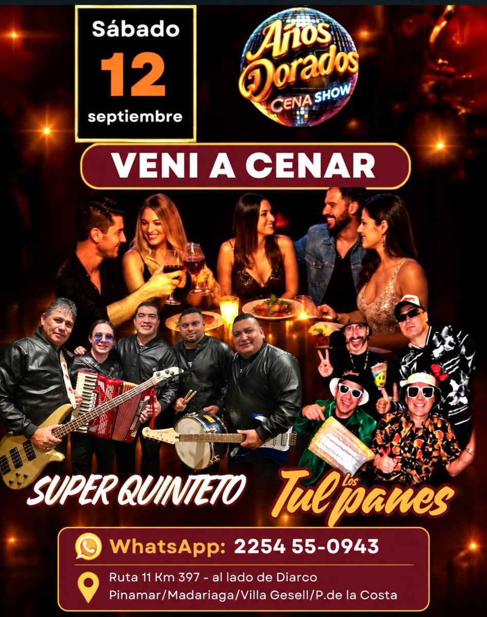 elsuperquinteto's tweet photo. Este Sábado 12 De Septiembre Llega El Super Quinteto a @fiestaretropinamar Te Lo Vas a Perder?? #fyp #viral #tendencia #superquinteto #pinamar https://t.co/SX6hfuv6SL