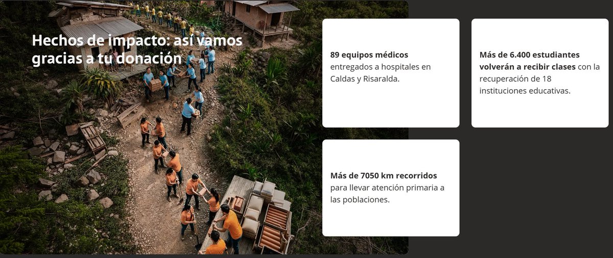 JonatanGarzon's tweet photo. 89 equipos médicos para hospitales de Caldas y Risaralda. Más de 6.400 estudiantes beneficiados con la reconstrucción de 18 instituciones educativas. Y 7.050 km recorridos para llevar alimentos a 15 municipios. Avanzamos gracias a más de 50.000 donantes.👉https://t.co/R2czBK7mBJ https://t.co/8QVvHAXglb
