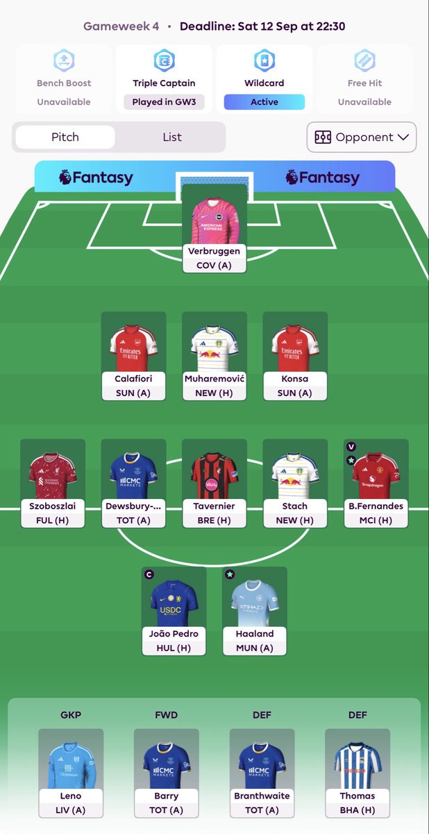 FPLKangaroo's tweet photo. GW4
João Pedro 🧢
Rank: 3.5m 🌎
Wildcard 🔒 

Good luck! 

#FPL #FPLCommunity https://t.co/2sSWwli3zK