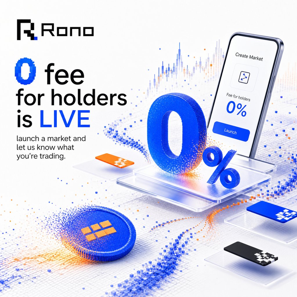 ronolaunch's tweet photo. 0 fee for holders is LIVE   

launch a market and let us know what you’re trading.  

Rono is just getting started. https://t.co/9T1ZU06Jmt