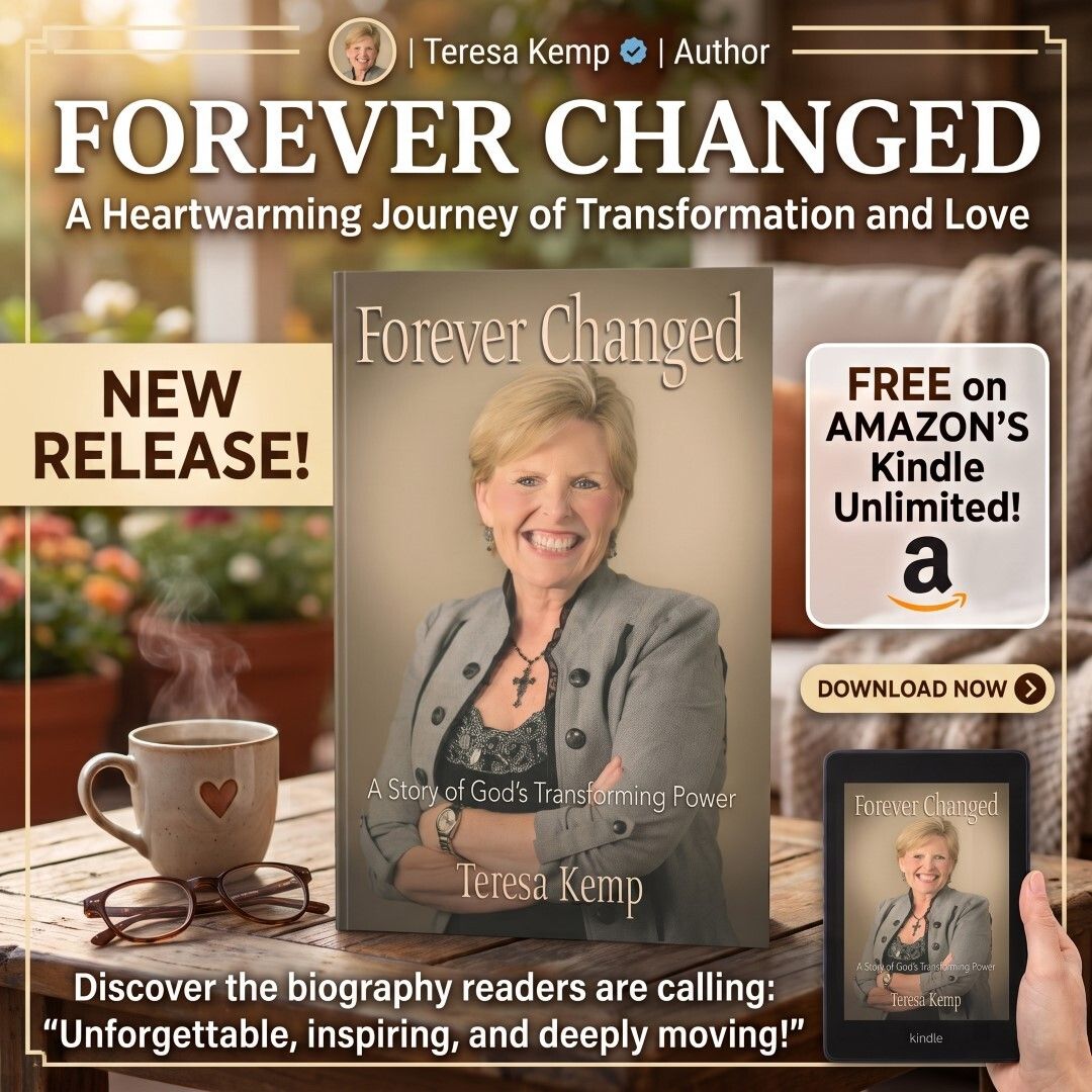 ForeverChngd's tweet photo. "Forever Changed" - A heartwarming journey of transformation and love. Get your copy of Teresa Kemp's TRIUMPH today! Paperback and Kindle/eBook Editions available. https://t.co/SYAl8gWvgX #TeresaKemp #ForeverChanged #love #God #Jesus https://t.co/6lFFDylIbX