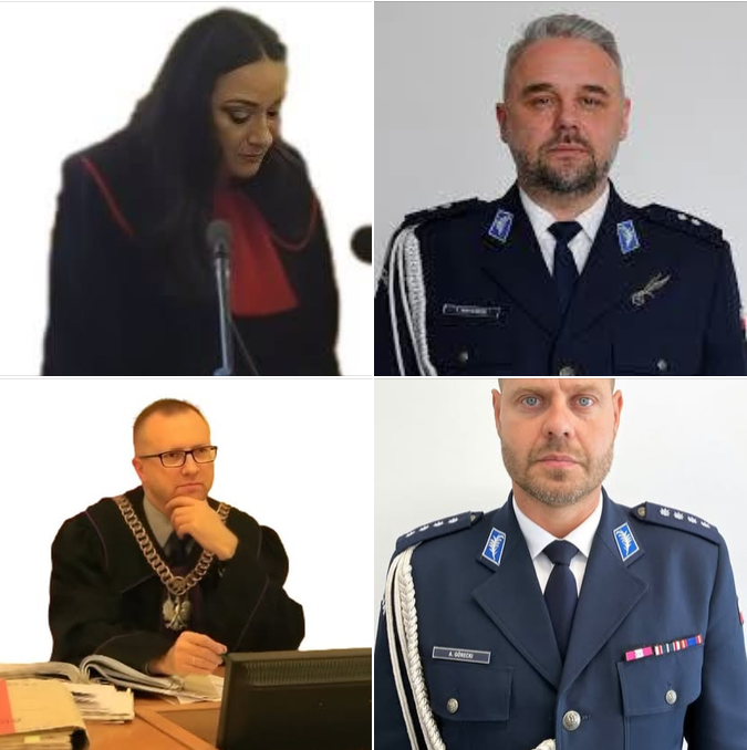 HolinkaPis's tweet photo. Z FB 
W Toruniu zmarła Izabela Majewska, nieprawomocnie skazana za słowa skierowane w internecie do Jerzego Owsiaka. Nie doczekała rozpoznania swojej apelacji.
Na zdjęciach panowie policjanci, pani prokurator i pan sędzia zajmujący się sprawą. https://t.co/ReVc3FgTa4
