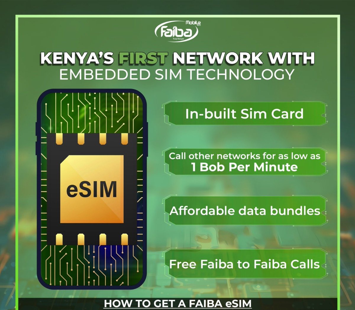 faiba_agent's tweet photo. We also register Faiba Mobile eSIM.

Talk to us 📱| WhatsApp 0747862046 https://t.co/ICsrQiX1zR