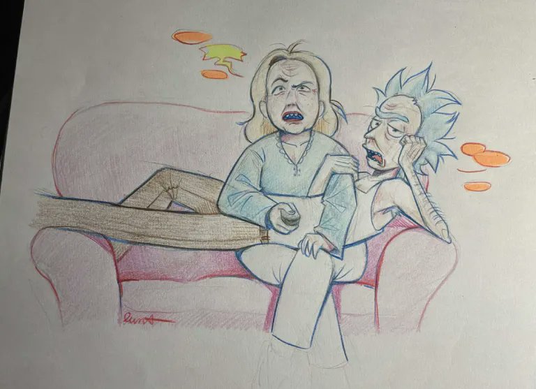 b23444442's tweet photo. They're discussing which movie to watch 

#rickandmorty #rickandmortyfanart #rickdiane #dianesanchez https://t.co/D2RjQunkRx