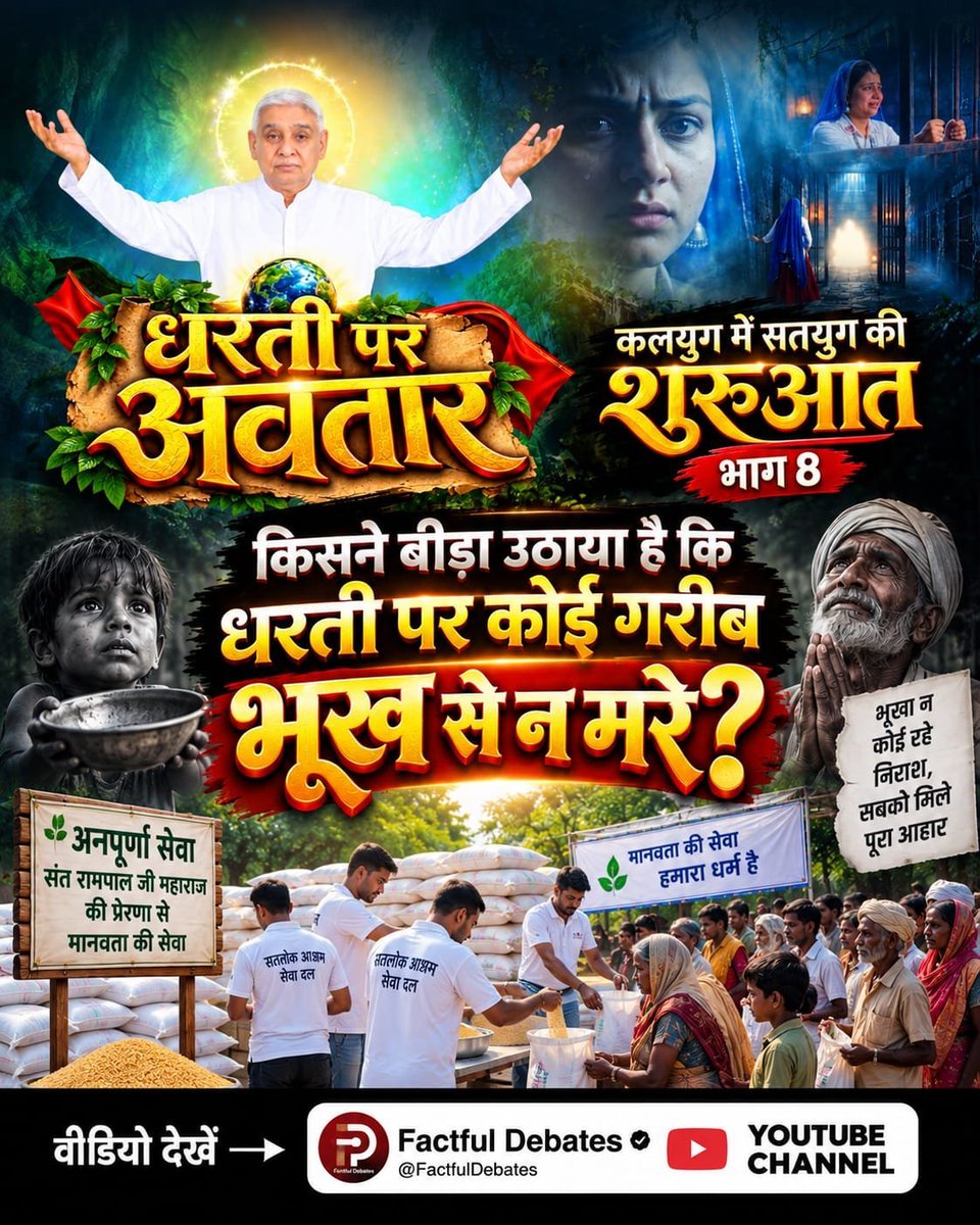 _ChilD_0f_GOD's tweet photo. आखिर क्यों ग्रामीण समाज संत रामपाल जी महाराज जी के परोपकारी कार्यों और त्याग को देखकर उन्हें भगवान का स्वरूप मानने लगा है? जनता के इस अटूट विश्वास की असली वजह #कलयुगमें_सतयुगकी_शुरुआत_भाग8 में साक्ष्यों के साथ देखें।
Factful Debates YouTube Channel https://t.co/Pf2B0Ra0Dt