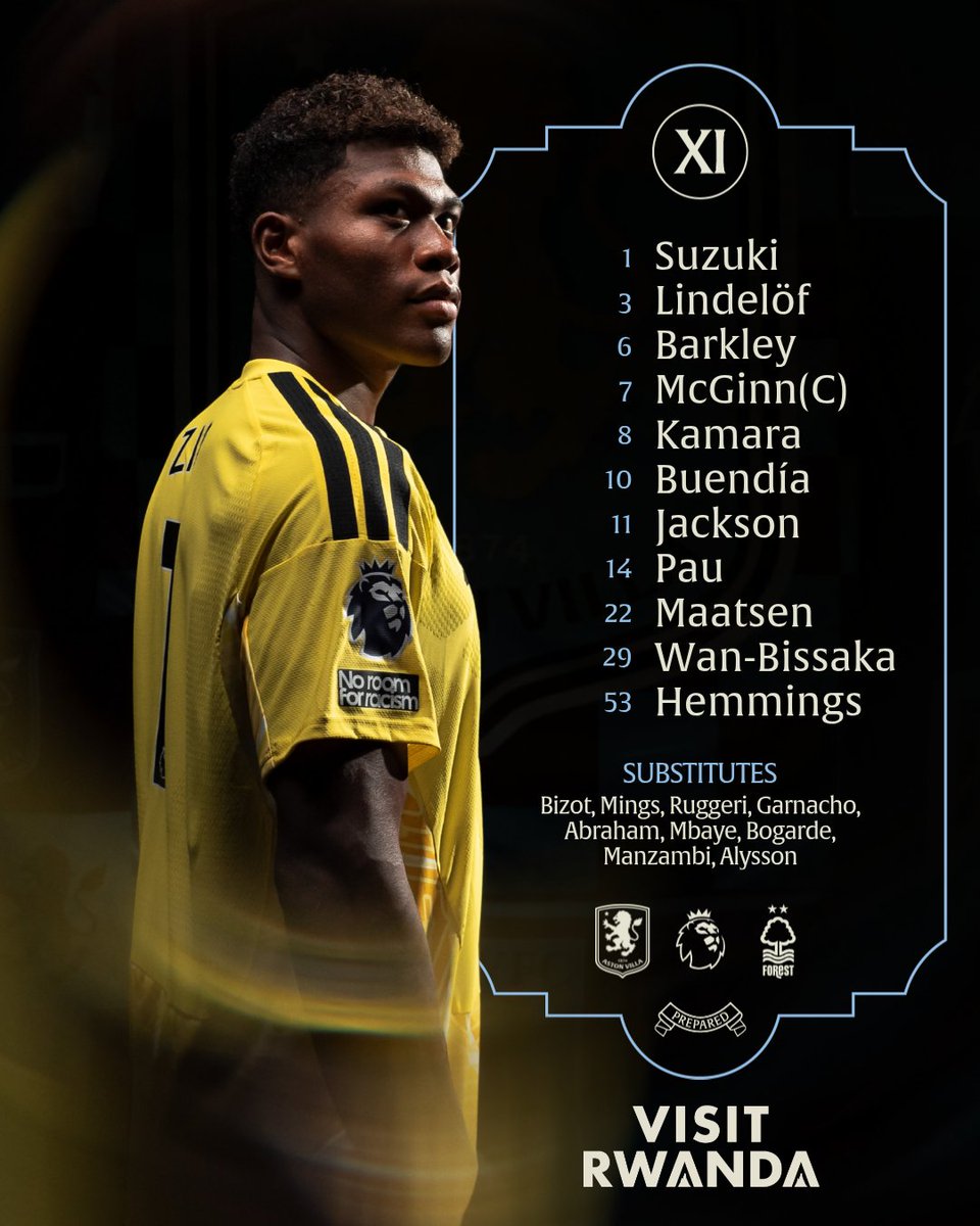 AstonVilla's tweet photo. Today's starting line-up to face Nottingham Forest 🔒 #AVLNFO https://t.co/evixz6YeTM