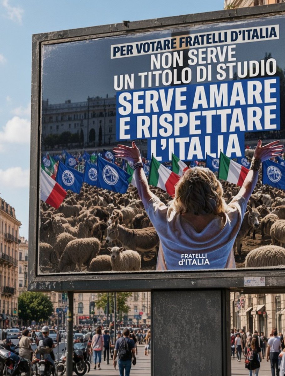 OvileItalia's tweet photo. Nel #cessodestra si litiga e #gioggia medita il voto anticipato, la campagna elettorale è già iniziata (ma non era mai finita) e da oggi in tutte le principali città d'itaglia sono comparsi i manifesti elettorali di #fratellidimafia 🙄
#governodigaglioffi 🤮 https://t.co/UoDn6svErZ