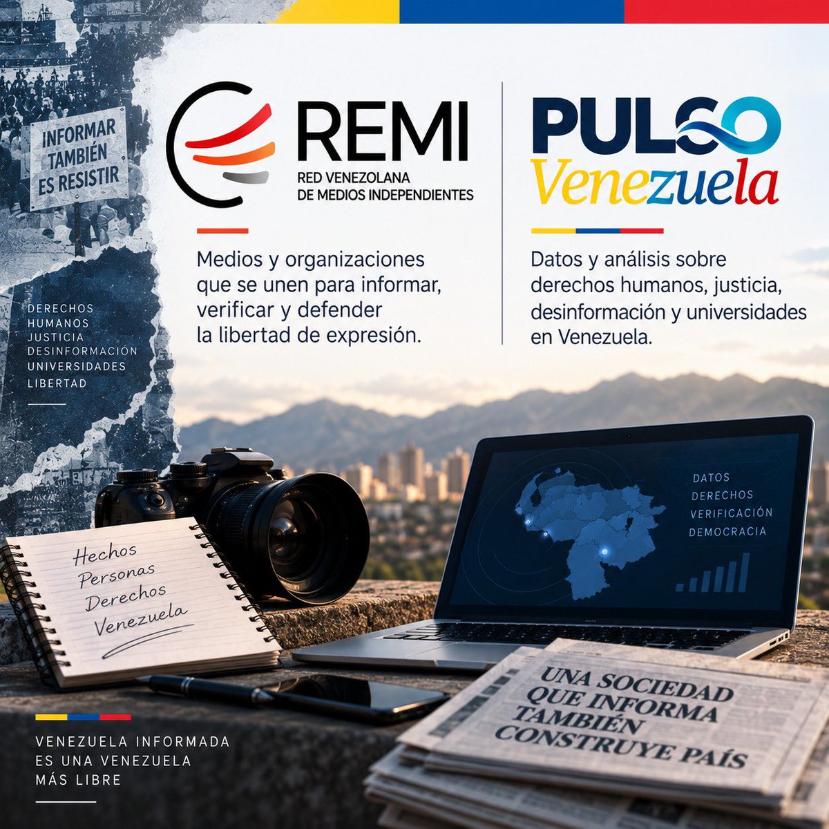 EdmundoGU's tweet photo. Esta semana nacieron dos iniciativas, en Venezuela, que merecen atención.
Pulso Venezuela reúne y hace accesibles datos sobre derechos humanos, justicia, desinformación y la situación de nuestras universidades. REMI articula a medios y organizaciones independientes para ampliar la capacidad de informar, verificar y hacer periodismo en Venezuela.
Ambos parten de una necesidad que debería estar garantizada por las instituciones de cualquier democracia. Que los ciudadanos puedan conocer lo que ocurre en su país, acceder a información confiable, contrastar versiones y exigir cuentas a quienes ejercen el poder.
Durante años, periodistas, medios, organizaciones de derechos humanos y universidades han tenido que documentar lo que se intenta ocultar, preservar información que puede perderse y buscar nuevas maneras de hacerla llegar a los ciudadanos.
Para mí, estas dos iniciativas, tanto Pulso Venezuela como REMI muestran que frente a la opacidad y la censura, la sociedad venezolana no ha dejado de construir capacidades.
Es clave que se entienda que eso también forma parte de la búsqueda de democracia. Porque la democracia no comienza el día en que cambian quienes ejercen el poder. Se construye antes y se sostiene después, con instituciones que rindan cuentas, ciudadanos que puedan decidir con información y una prensa libre capaz de preguntar, investigar y vigilar al poder.
Mi reconocimiento a quienes están detrás de ambas iniciativas.
Defender el derecho a saber también es defender la libertad.