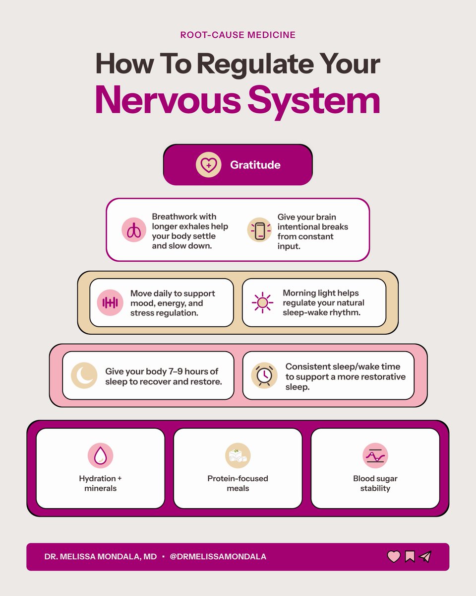 MMondalaMD's tweet photo. When someone says they're "stuck in fight-or-flight," my first questions aren't about meditation. They're about breakfast, sleep, movement, blood sugar, and whether they've had a quiet moment all week. Your nervous system responds to your environment, not just your mindset. https://t.co/wygu2gQaKi