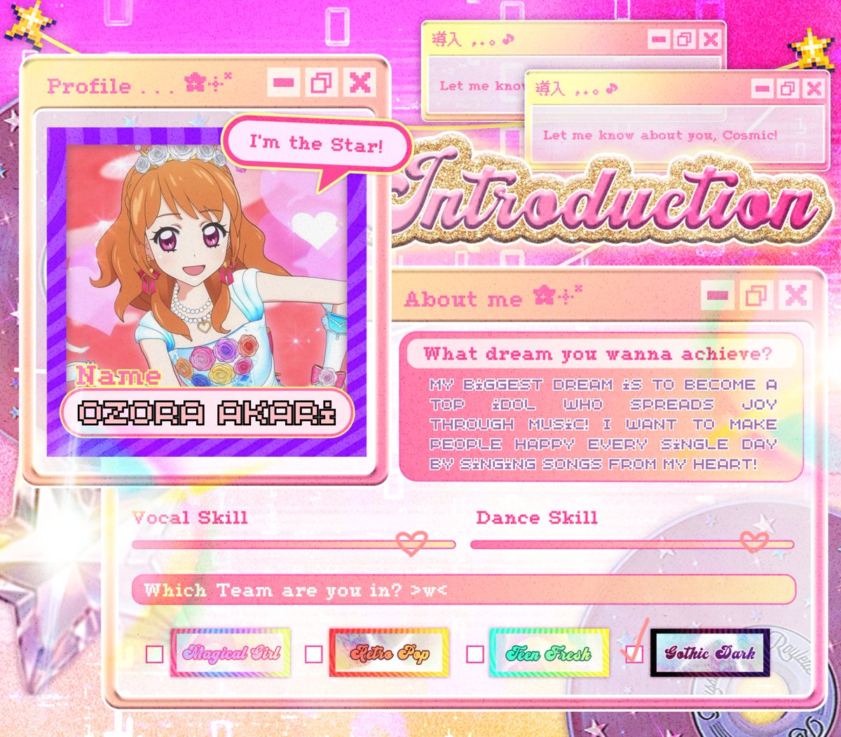 CosmicAkari's tweet photo. AH SELAMAT MALAM... SALAM KENAL SEMUANYA! Aku Ozora Akari, boleh panggil Akari-chan aja! Tadi aku liat ada KYA—EKHEM, Hoshimiya-senpai disini, aku jadi gugup banget...! Pokoknya mohon bantuannya semua! Semoga kita semua bisa berteman baik! :nods: https://t.co/SfUT70rWWX
