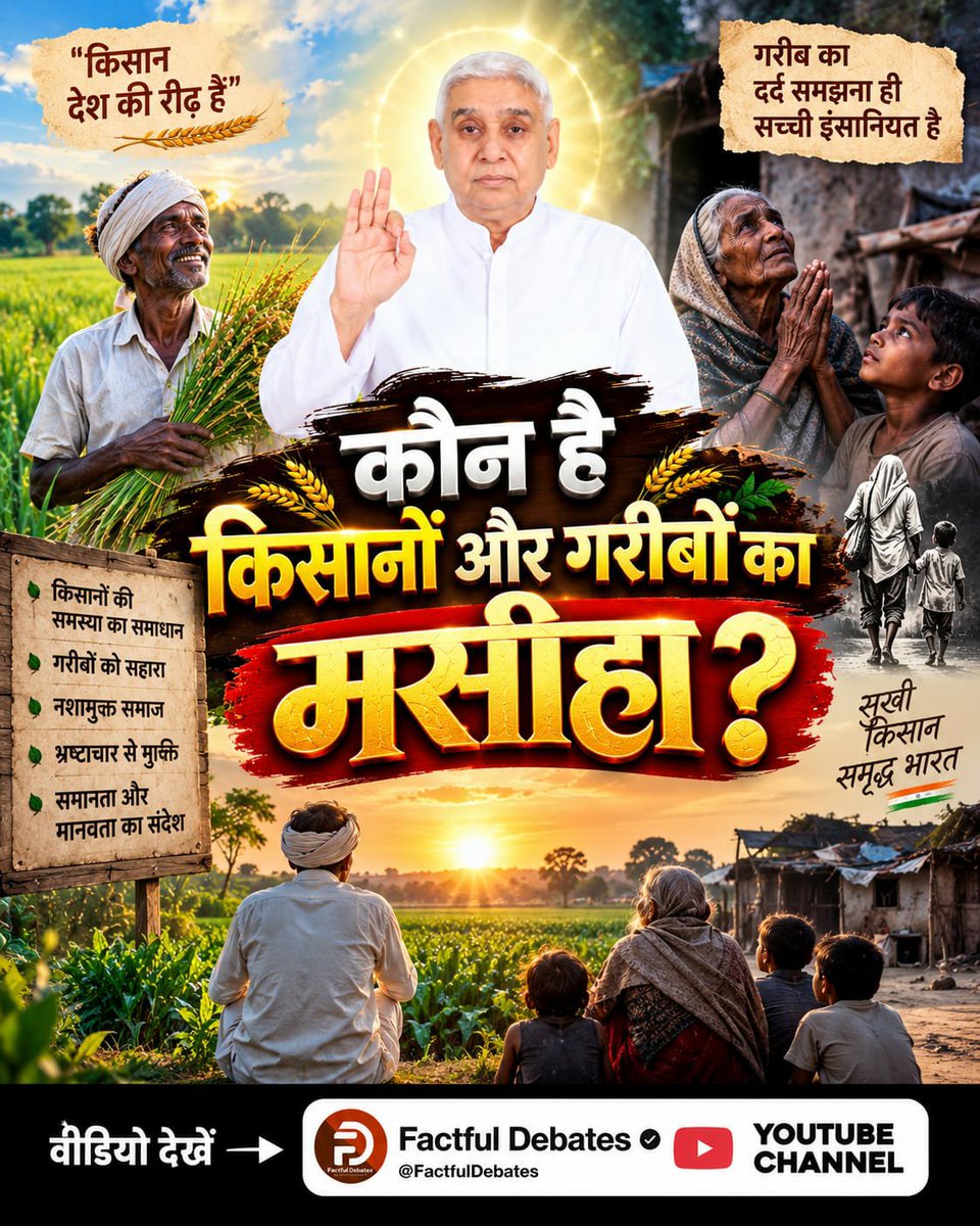 Vandnadassi's tweet photo. #कलयुगमें_सतयुगकी_शुरुआत_भाग8
किसने बीड़ा उठाया है कि धरती पर क���ई गरीब भूख से न मरे।
देखें विशेष वीडियो कलयुग में सतयुग की शुरुआत भाग 8 Factful Debates YouTube Channel पर। https://t.co/QMEPhAtABb