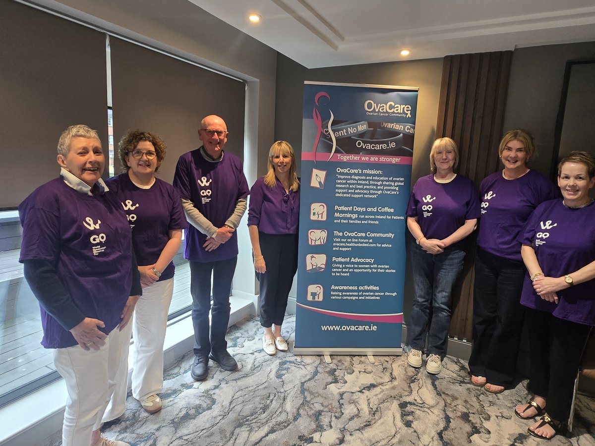 OvaCare's tweet photo. Lovely to catch up our hybrid #CoffeeAndChat this morning in the @europahotel today and to raise awareness of all 5 #gynaecancers @CCampbell162 @SJA_McC https://t.co/jYv38Ib0Hl