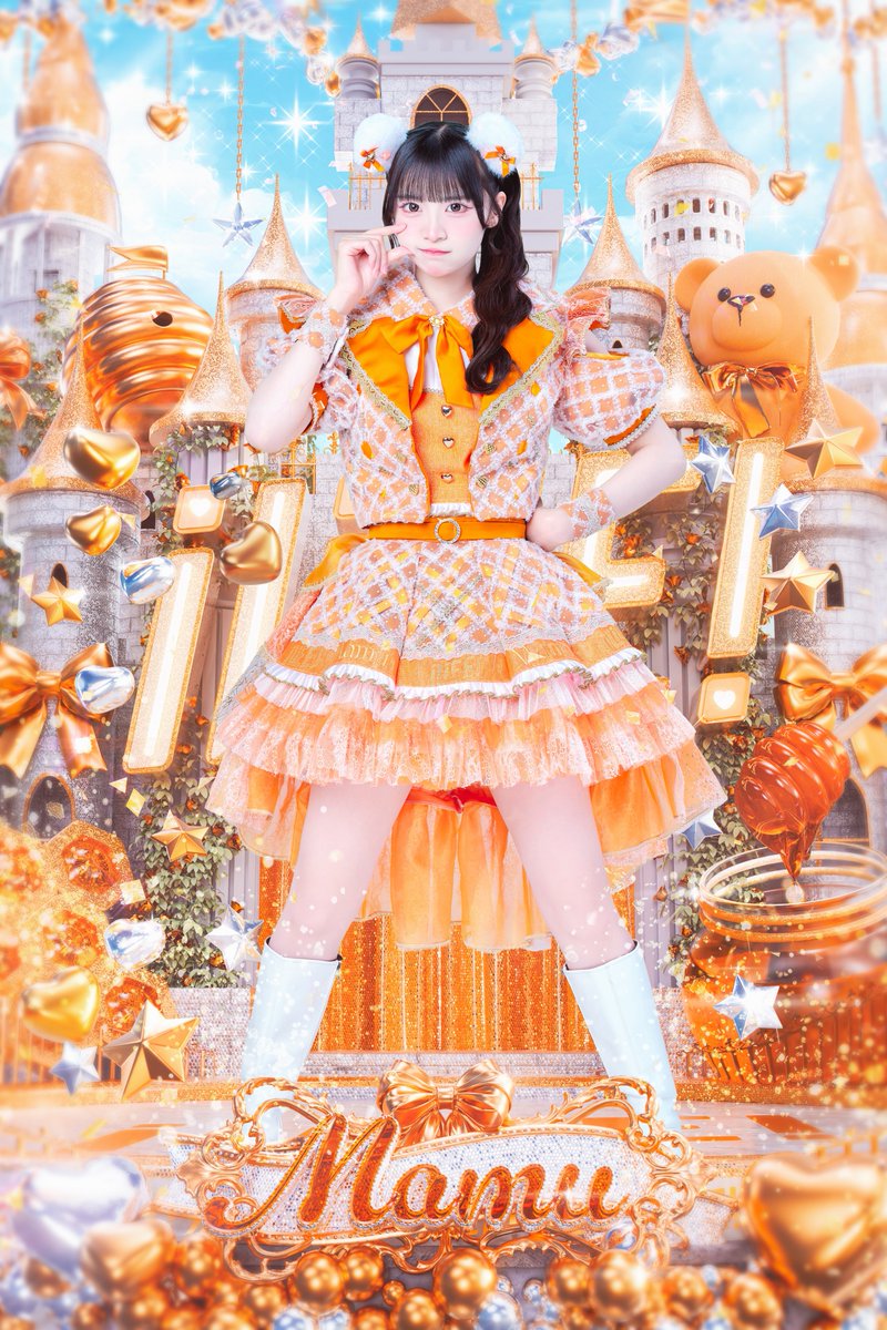 iLiFE_official's tweet photo. 【新アー写公開】

♥小熊まむ
♡ 担当カラー オレンジ
♥ まむに夢中でくまっちゃう！

「どこまでも着いてきてくれる？🌟⸝꙳.⋆」

#iLiFE https://t.co/koPmX0eUTK