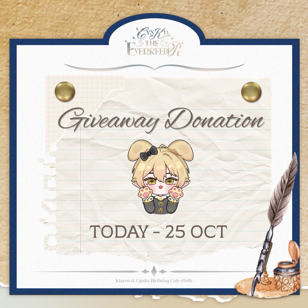 KeepForCynKia's tweet photo. ꧁ ⋆.🧺 ˚࿔ รับฝาก Giveaway 𓆪 ꧂ 

หากไม่สะดวกมาร่วมงาน สามารถส่งพัสดุแห่งความสุขให้เรานำไปจัดวางแจกในงานได้นะคะ ☆

🗓️ วันนี้ - 25 ตุลาคม
สอบถามข้อมูลเพิ่มเติม/ขอที่อยู่ทาง dm

#CynKiaTheEverKeeper #ซินเคียรักษ์นิรันดร์ https://t.co/viAPd1zT12