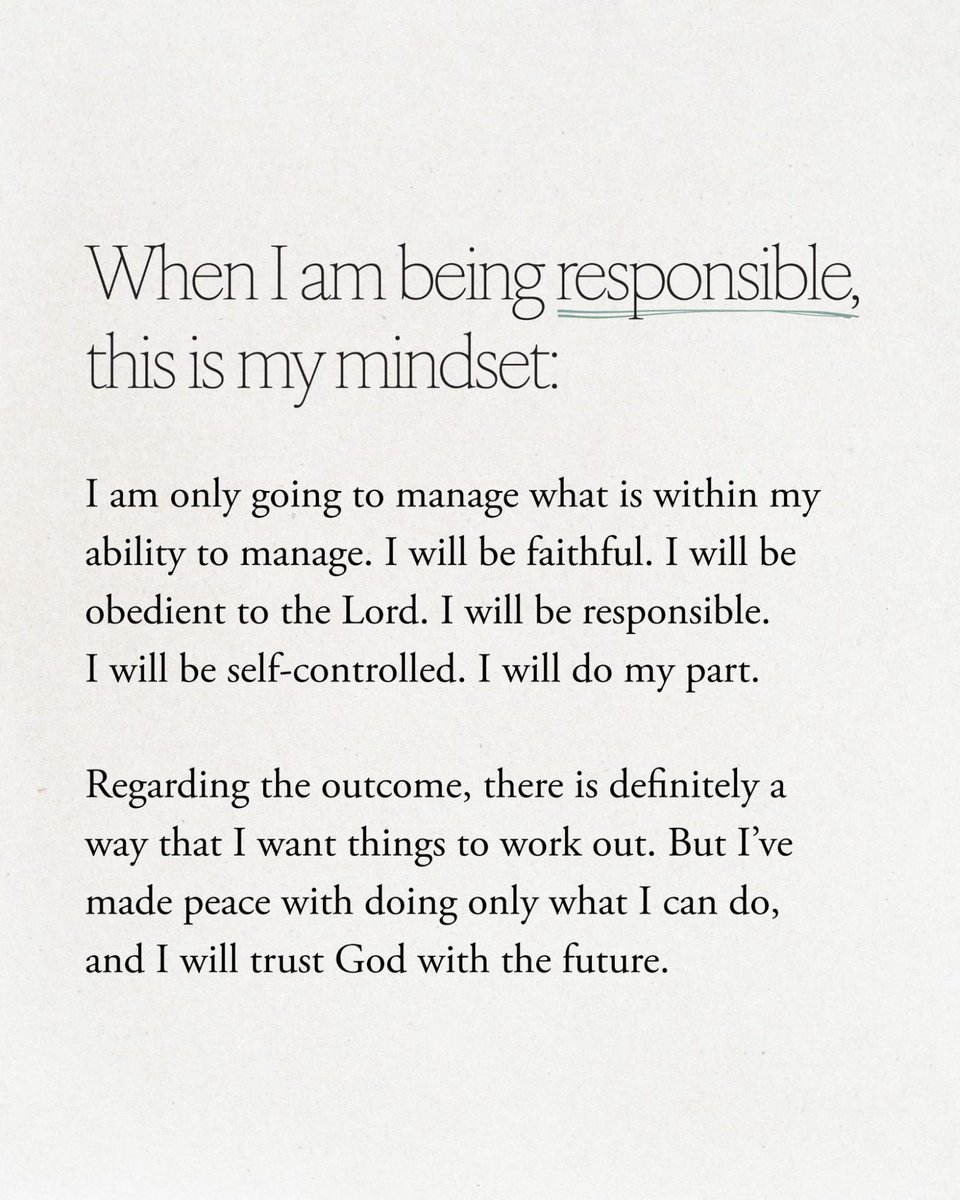 LysaTerKeurst's tweet photo. God, help us remember the weight of the world does not rest on our shoulders. Help us make peace with what we can’t control and trust that You are good and You are good at being in control. Amen. https://t.co/QzHAtaorMn