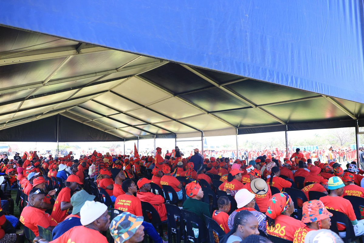 EFFSouthAfrica's tweet photo. MMC for Environment and Agriculture in the City of Tshwane, Fighter Obakeng Ramabodu, greeting Fighters at the EFF Tshwane Manifesto Rally, which will be addressed by the incoming Mayor of Tshwane, Commissar Omphile Maotwe.

 #VoteEFF2016
 #VictoryOrDeath https://t.co/zk0CkSB0WF