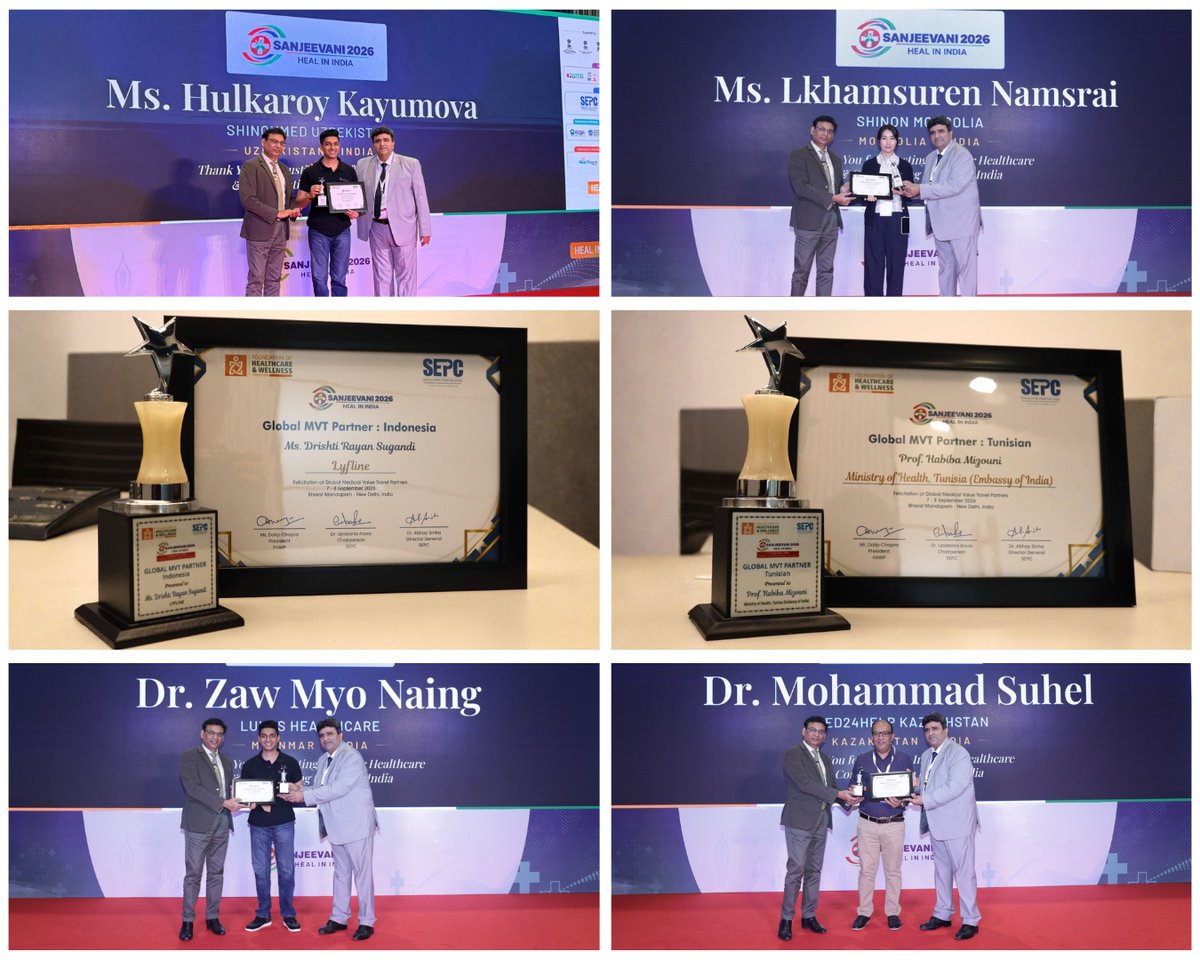 Shinon_global's tweet photo. Proud to see our global partners across 6 countries named Global MVT Partners at Sanjeevani 2026. This is the network that makes India's healthcare reachable, wherever our patients are. #GlobalPartnerships #Sanjeevani2026 #MedicalValueTravel https://t.co/M9wXyxEjEp